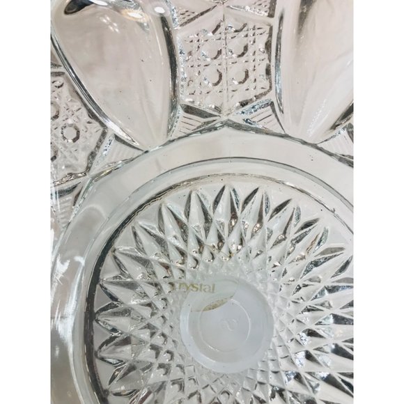 Vintage L.E. Smith crystal basket with applied solid glass handle. - Picture 7 of 11